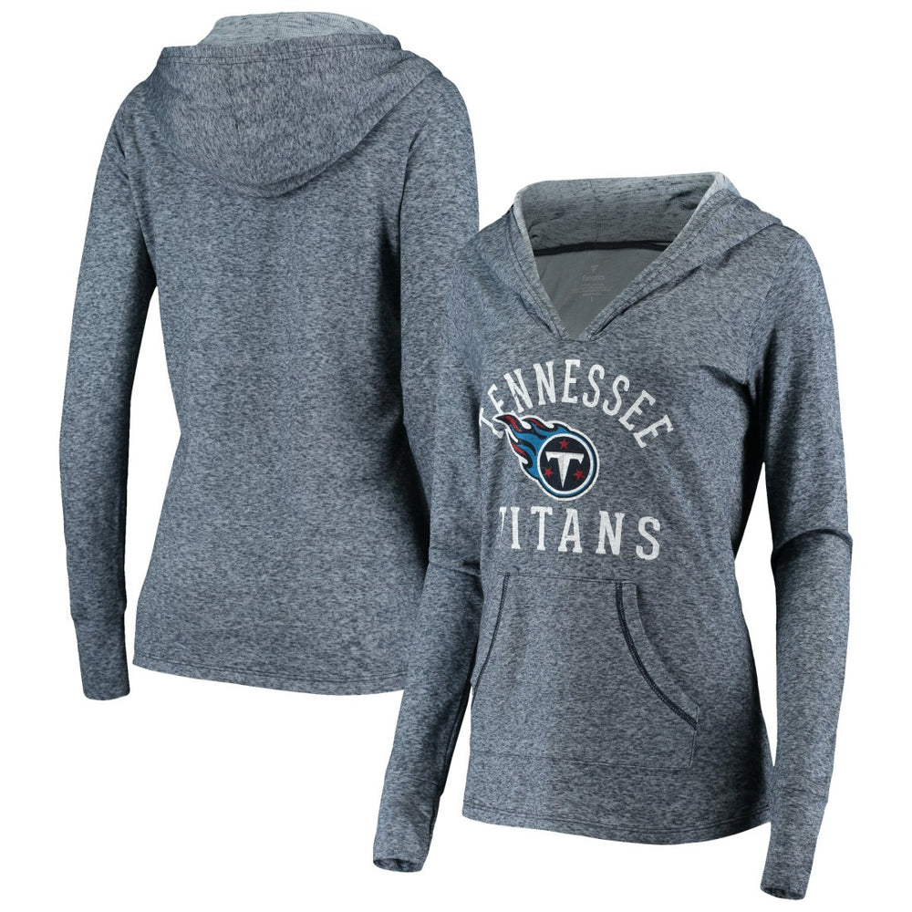 Tennessee Titans Women's Doubleface Slub Pullover Hoodie - Heather Navy Hoodies