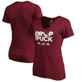 Colorado Avalanche Women's Drop the Puck V-Neck T-Shirt - Garnet | US 4001722