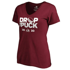 Colorado Avalanche Women's Drop the Puck V-Neck T-Shirt - Garnet | US 4001722