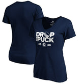 Winnipeg Jets Women's Drop the Puck V-Neck T-Shirt - Navy | US 4001740