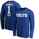 Indianapolis Colts #1 Dad Long Sleeve Team Logo T-Shirt - Royal T-shirts