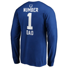 Indianapolis Colts #1 Dad Long Sleeve Team Logo T-Shirt - Royal T-shirts