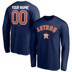 Houston Astros Personalized Winning Streak Name & Number Long Sleeve T-Shirt - Navy T-shirts