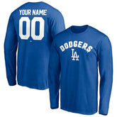 Los Angeles Dodgers Personalized Winning Streak Name & Number Long Sleeve T-Shirt - Royal T-shirts