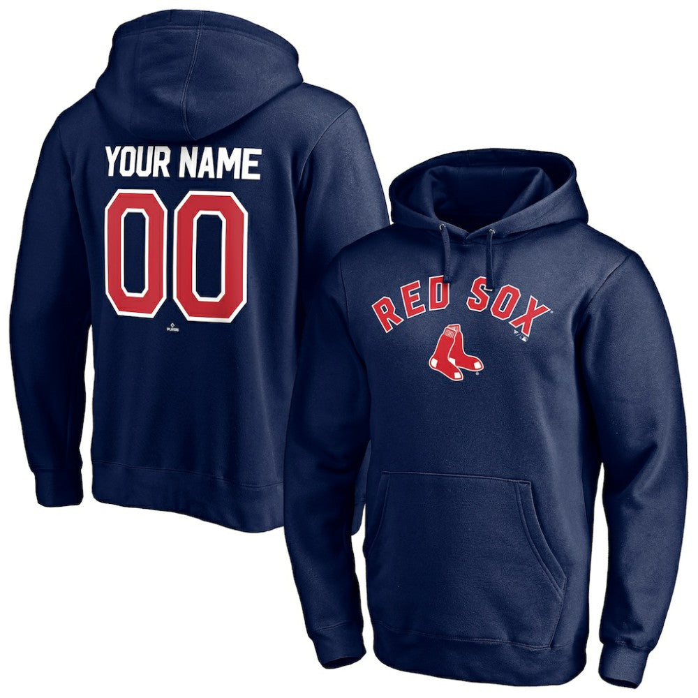 Boston Red Sox Personalized Winning Streak Name & Number Pullover Hoodie - Navy Hoodies