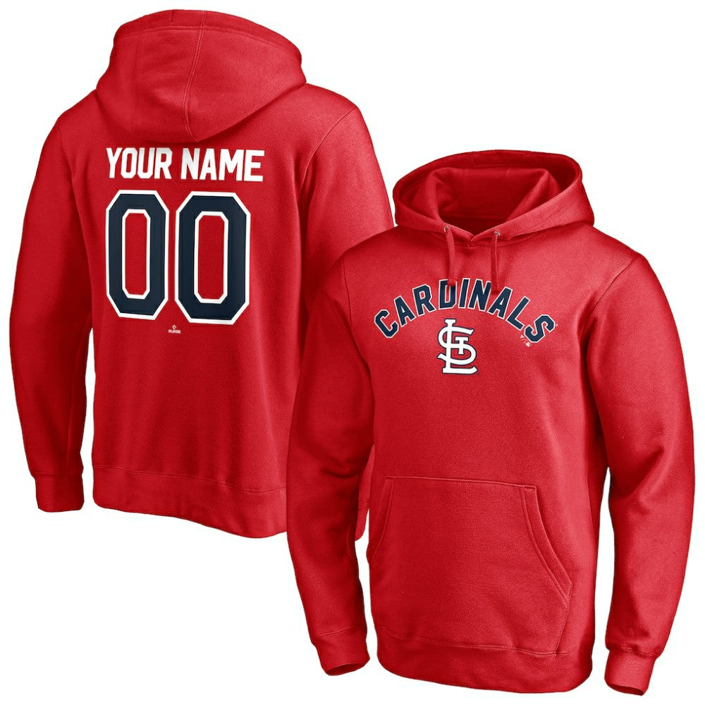 St. Louis Cardinals Personalized Winning Streak Name & Number Pullover Hoodie - Red Hoodies