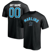 Miami Marlins Personalized Team Winning Streak Name & Number T-Shirt - Black T-shirts