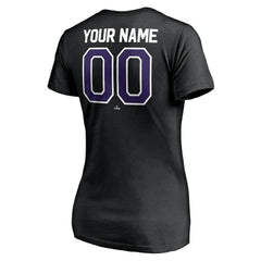 Colorado Rockies Women's Personalized Winning Streak Name & Number V-Neck T-Shirt - Black T-shirts