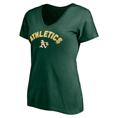 Athletics Women's Personalized Winning Streak Name & Number V-Neck T-Shirt - Green T-shirts