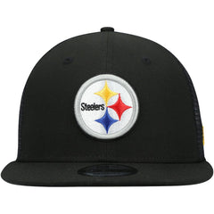 Pittsburgh Steelers New Era Shade Trucker 9FIFTY Snapback Hat - Black Hats