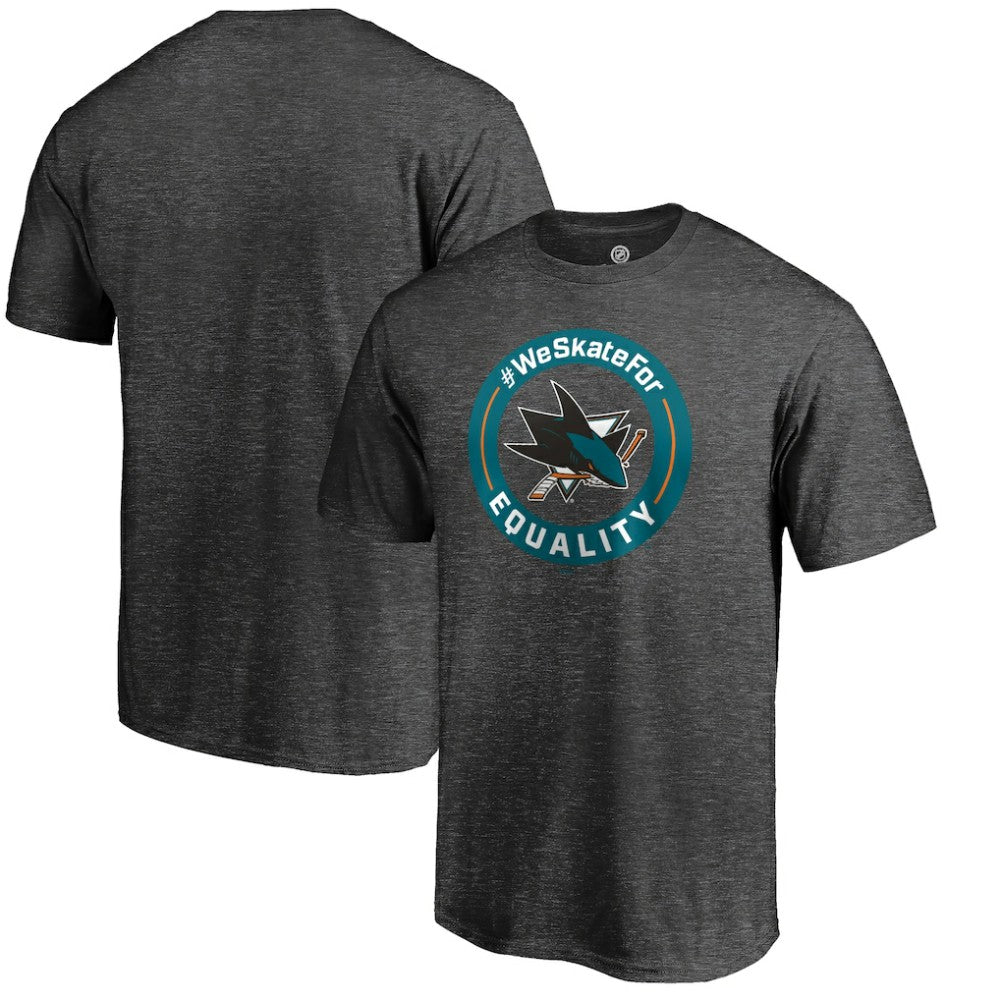 San Jose Sharks #WeSkateFor T-Shirt - Heather Gray | US 4017808
