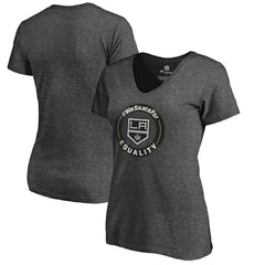Los Angeles Kings Women's #WeSkateFor V-Neck T-Shirt - Heather Gray | US 4017824