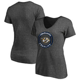 Nashville Predators Women's #WeSkateFor V-Neck T-Shirt - Heather Gray | US 4017828