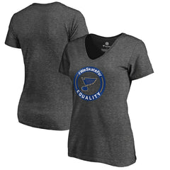 St. Louis Blues Women's #WeSkateFor V-Neck T-Shirt - Heather Gray | US 4017836