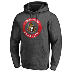 Ottawa Senators #WeSkateFor Pullover Hoodie - Heather Gray | US 4017862