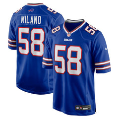 Matt Milano Buffalo Bills Game Player Jersey - Royal Jerseys
