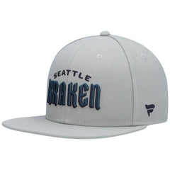 Seattle Kraken Fanatics Wordmark Logo Snapback Hat - Gray | US 4026740