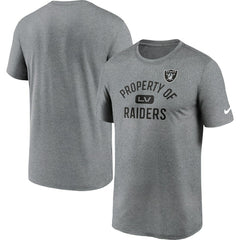 Las Vegas Raiders Legend Property Of Performance T-Shirt - Heather Charcoal T-shirts