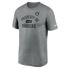 Las Vegas Raiders Legend Property Of Performance T-Shirt - Heather Charcoal T-shirts