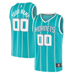 Charlotte Hornets Fast Break Replica Custom Jersey Icon Edition Teal - Fanatics