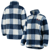 Washington Capitals G-III 4Her by Carl Banks Women's Plaid Sherpa Quarter-Zip Jacket - Navy/White | US 4049428