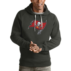 Tampa Bay Buccaneers Antigua Victory Pullover Hoodie - Charcoal Hoodies