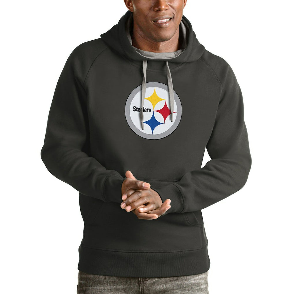 Pittsburgh Steelers Antigua Victory Pullover Hoodie - Charcoal Hoodies