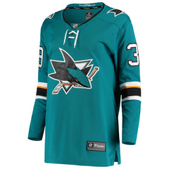 Logan Couture San Jose Sharks Fanatics Women's Breakaway Home Player Jersey - Teal | US 4052863