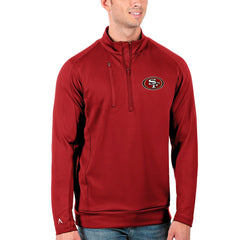San Francisco 49ers Antigua Generation Quarter-Zip Pullover Jacket - Scarlet Pullover
