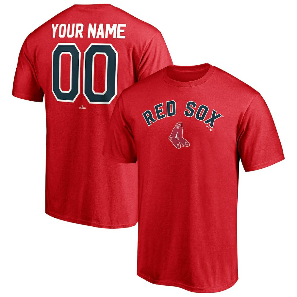 Boston Red Sox Cooperstown Winning Streak Personalized Name & Number T-Shirt - Red T-shirts