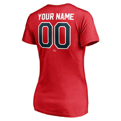 Boston Red Sox Women's Cooperstown Winning Streak Personalized Name & Number V-Neck T-Shirt - Red T-shirts