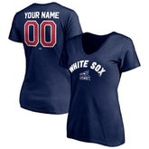 Chicago White Sox Women's Cooperstown Winning Streak Personalized Name & Number V-Neck T-Shirt - Navy T-shirts