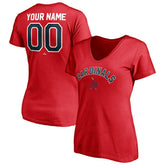 St. Louis Cardinals Women's Cooperstown Winning Streak Personalized Name & Number V-Neck T-Shirt - Red T-shirts