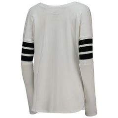 Miami Marlins Tiny Turnip Women's Jalynne Jersey Tri-Blend Long Sleeve V-Neck T-Shirt - White Jerseys