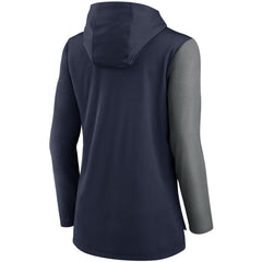 Tennessee Titans Women's Chevron Hoodie Performance Long Sleeve T-Shirt - Navy/Heathered Charcoal Hoodies