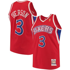 Allen Iverson Philadelphia 76ers 1996/97 Hardwood Classics Authentic Jersey Red - Mitchell & Ness