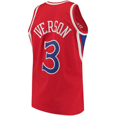 Allen Iverson Philadelphia 76ers 1996/97 Hardwood Classics Authentic Jersey Red - Mitchell & Ness