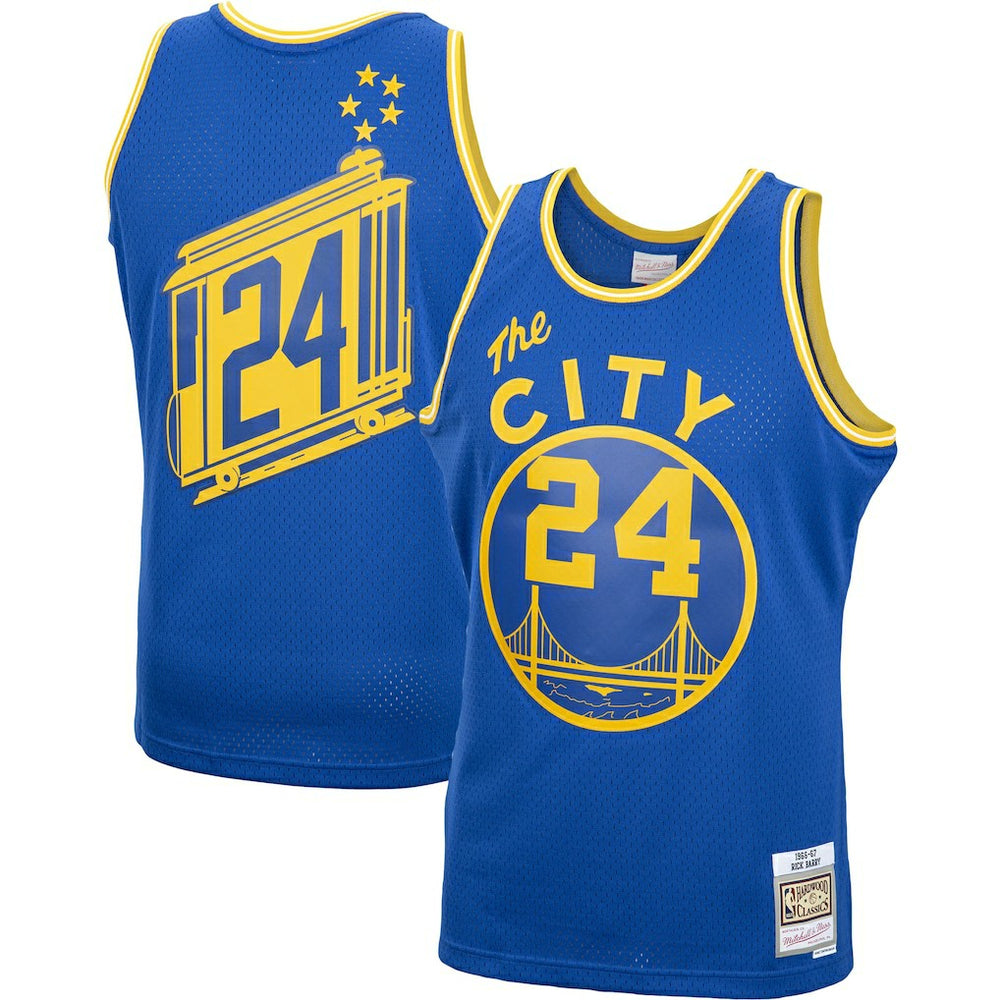 Rick Barry Golden State Warriors 1966/67 Hardwood Classics Swingman Jersey Royal - Mitchell & Ness
