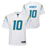 Justin Herbert Los Angeles Chargers Youth Game Jersey - White Jerseys