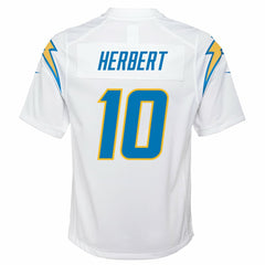 Justin Herbert Los Angeles Chargers Youth Game Jersey - White Jerseys