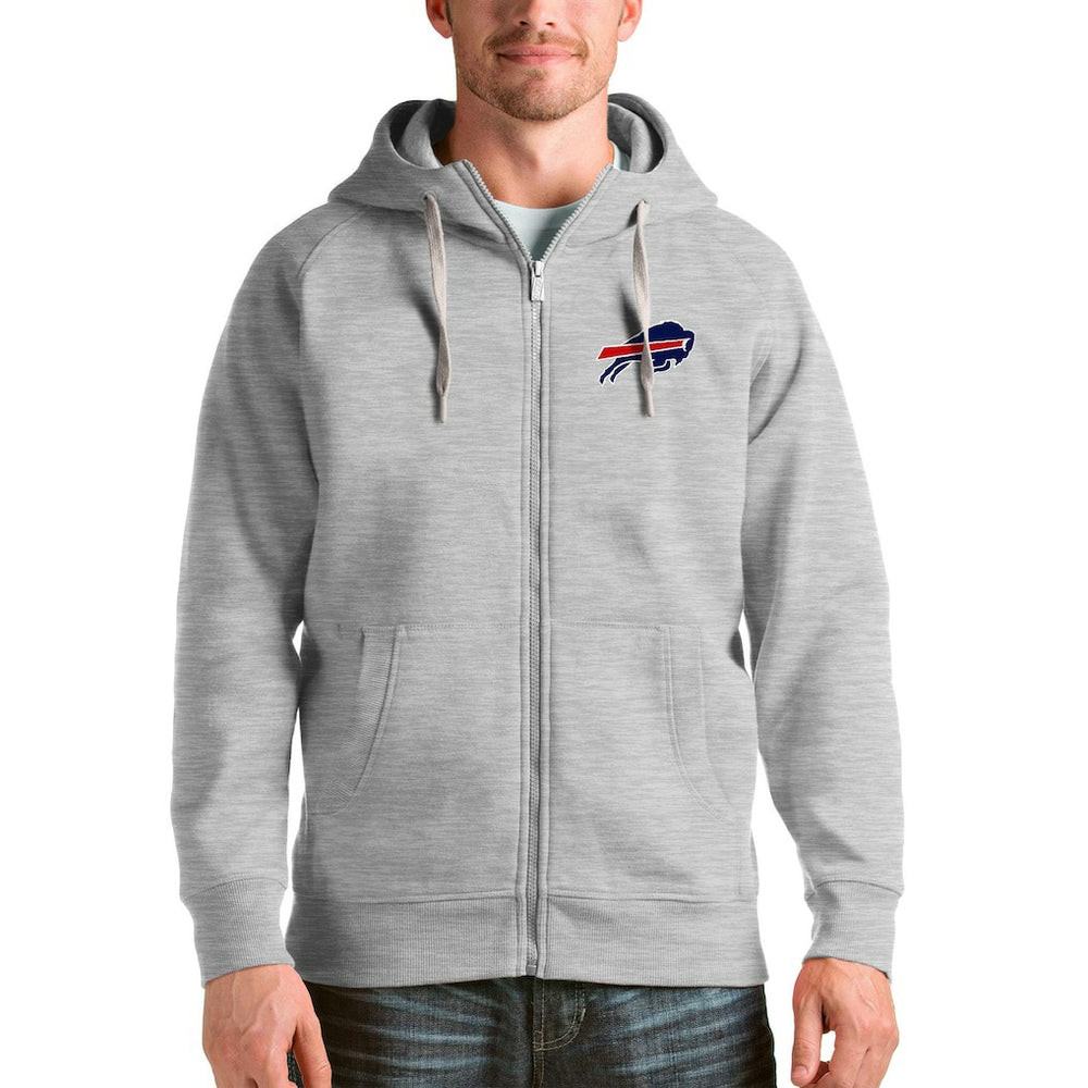 Buffalo Bills Antigua Victory Full-Zip Hoodie - Heather Gray Hoodies
