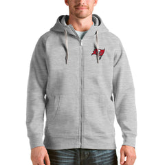 Tampa Bay Buccaneers Antigua Victory Full-Zip Hoodie - Heather Gray Hoodies