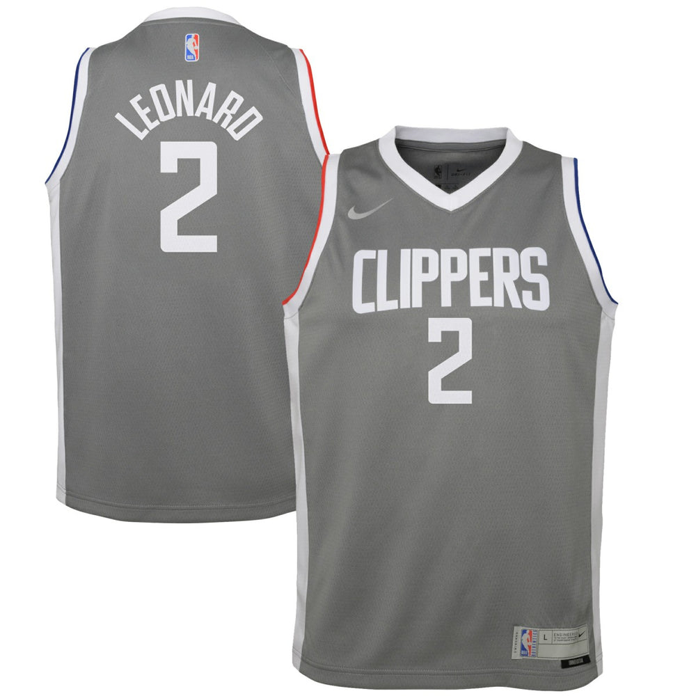 Kawhi Leonard LA Clippers Youth 2020/21 Swingman Player Jersey Gray Earned Edition - Nike outlet