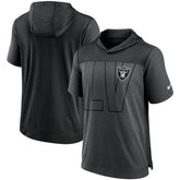 Las Vegas Raiders Performance Hoodie T-Shirt - Heathered Charcoal/Black Hoodies