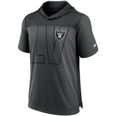 Las Vegas Raiders Performance Hoodie T-Shirt - Heathered Charcoal/Black Hoodies
