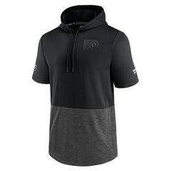 Philadelphia Flyers Fanatics Authentic Pro Travel and Training Short Sleeve Pullover Hoodie - Black | US 4123477