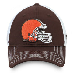 Cleveland Browns Fundamental Trucker Unstructured Adjustable Hat - Brown/White Hats
