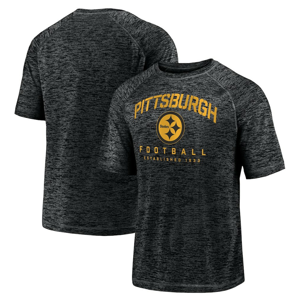 Pittsburgh Steelers Shade Battle Ready Raglan Space-Dye T-Shirt - Black T-shirts