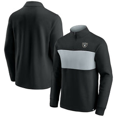 Las Vegas Raiders Block Party Quarter-Zip Jacket - Black/Silver Jackets