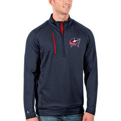 Columbus Blue Jackets Antigua Generation Quarter-Zip Pullover Jacket - Navy/Red | US 4126538